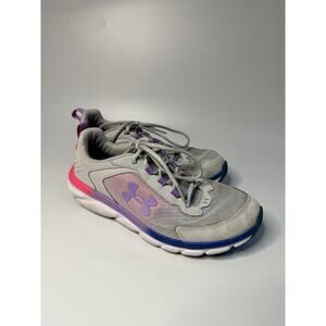 Under Armour Kids Youth 7Y UA Gray White Pink Running